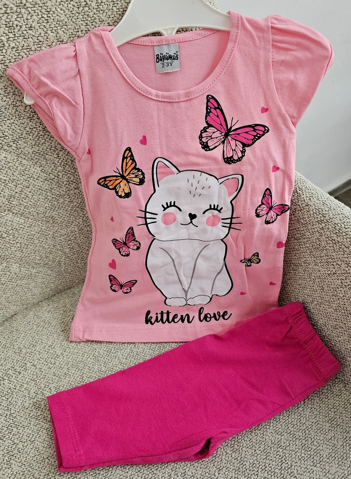 Детски летен комплект за момиче „Kitten Love"