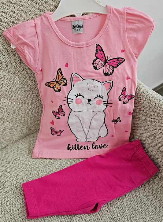 Детски летен комплект за момиче „Kitten Love"